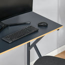 Home Office Computer Desk, Modern Simple Style Writing Table, PC Laptop Workstation with K-Shaped Legs for Study, Bedroom, Living Room, Navy Blue Desk Table w/