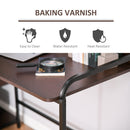 Computer Desk Writing Table Workstation for Home Office with Shelves, Drawers, Walnut Brown w/ Shelf, Drawer