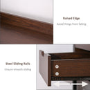 Computer Desk Writing Table Workstation for Home Office with Shelves, Drawers, Walnut Brown w/ Shelf, Drawer