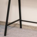 Writing Desk Computer Table PC Laptop Workstation with Storage Shelf and Steel Frame, for Living Room, Dining Room, Office, Dorm, Black and Walnut Tone Metal