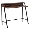 100cm Wide Writing Desk Computer Table Home Office PC Laptop Workstation Storage Shelf Color Rustic Brown Metal Frame