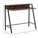 100cm Wide Writing Desk Computer Table Home Office PC Laptop Workstation Storage Shelf Color Rustic Brown Metal Frame