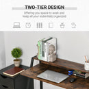 100cm Wide Writing Desk Computer Table Home Office PC Laptop Workstation Storage Shelf Color Rustic Brown Metal Frame