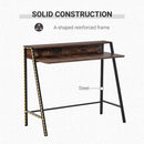 100cm Wide Writing Desk Computer Table Home Office PC Laptop Workstation Storage Shelf Color Rustic Brown Metal Frame
