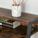 100cm Wide Writing Desk Computer Table Home Office PC Laptop Workstation Storage Shelf Color Rustic Brown Metal Frame