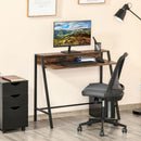 100cm Wide Writing Desk Computer Table Home Office PC Laptop Workstation Storage Shelf Color Rustic Brown Metal Frame