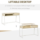 Compact Computer Desk Workstation for Modern Office Study Writing with Drawer Storing Box, Home Furniture, Natural Study