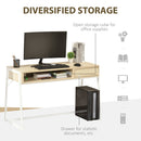 Compact Computer Desk Workstation for Modern Office Study Writing with Drawer Storing Box, Home Furniture, Natural Study