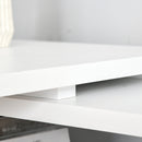 L-Shaped Computer Desk Home Office Corner Desk Study Workstation Table with Storage Shelves and Drawers, White