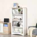 4-Tier Bookcase, Modern Multi-Purpose Storage Cabinet, Freestanding Display Unit for Study, Living Room, White Bookcase