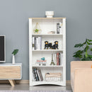 4-Tier Bookcase, Modern Multi-Purpose Storage Cabinet, Freestanding Display Unit for Study, Living Room, White Bookcase