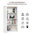 4-Tier Bookcase, Modern Multi-Purpose Storage Cabinet, Freestanding Display Unit for Study, Living Room, White Bookcase
