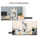 4-Tier Bookcase, Modern Multi-Purpose Storage Cabinet, Freestanding Display Unit for Study, Living Room, White Bookcase