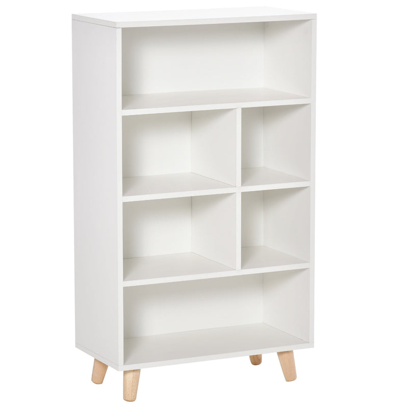 Bookcase Modern Bookshelf Display Cabinet Cube Storage Unit for Home Office Living Room Study - White