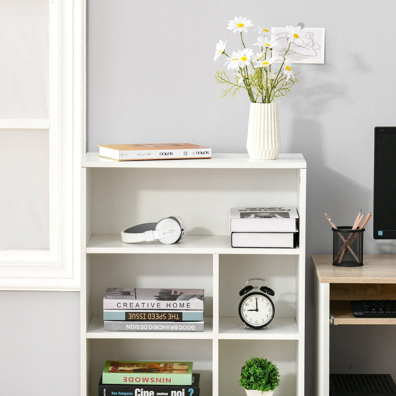 Bookcase Modern Bookshelf Display Cabinet Cube Storage Unit for Home Office Living Room Study - White