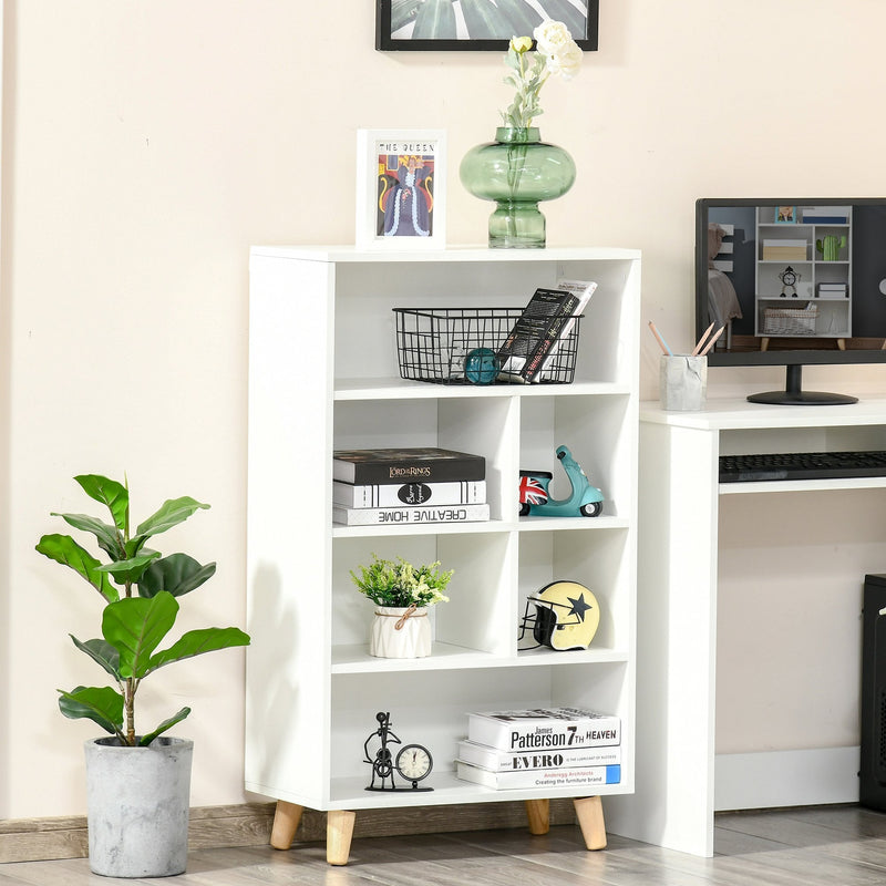 Bookcase Modern Bookshelf Display Cabinet Cube Storage Unit for Home Office Living Room Study - White