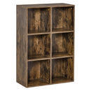 Cubic Cabinet Bookcase Shelves Storage Display for Study, Living Room, Home, office, Rustic Brown Office