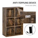 Cubic Cabinet Bookcase Shelves Storage Display for Study, Living Room, Home, office, Rustic Brown Office