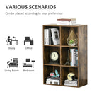 Cubic Cabinet Bookcase Shelves Storage Display for Study, Living Room, Home, office, Rustic Brown Office