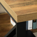 Writing Desk Computer Table Home Office PC Laptop Workstation Storage Shelf Black Brown Wood Effect K-Shaped Leg