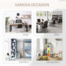 Computer Desk with 4 Storage Shelves Writing Study Desk with Bookshelf for Home Office Sturdy Student Workstation for Small Spaces with Steel Frame w/