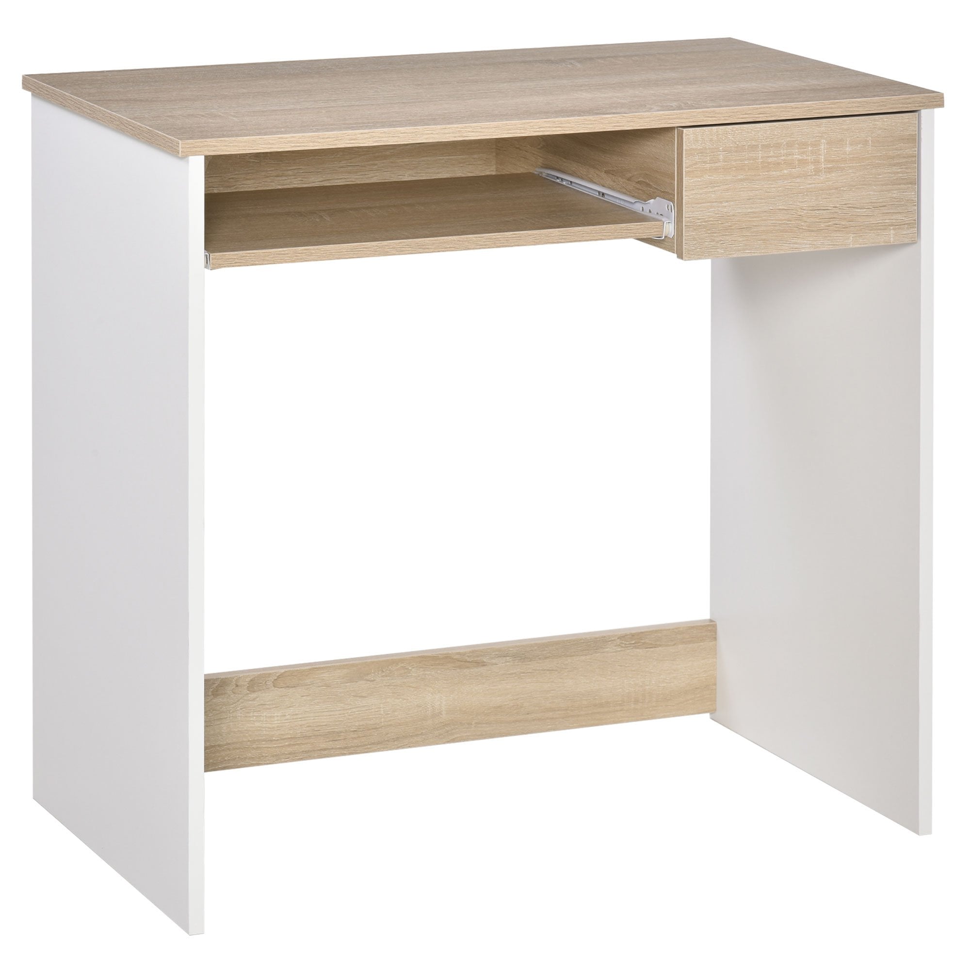 Compact Computer Table with Keyboard Tray Drawer Study Office Working