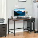 Computer Desk, Home Office Workstation for Study, Writing with CPU Stand and Drawer, Steel Frame, 120x60x75cm w/ Storage Drawer