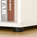 L-Shaped Computer Desk Home Office Corner Desk Study Workstation Space Saving Table with Shelves Drawer, Grey and White Drawer