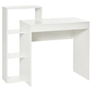 Lewis's   Compact Computer Desk with Storage Writing Table Modern for Flat Office Bedroom w/ Storage Shelf Rack Integrated Bookcase, White