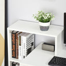 Lewis's   Compact Computer Desk with Storage Writing Table Modern for Flat Office Bedroom w/ Storage Shelf Rack Integrated Bookcase, White