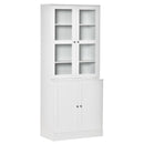 Modern Display Storage Cabinet with Adjustable Shelves for Living Room, Study, Office - White