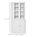 Modern Display Storage Cabinet with Adjustable Shelves for Living Room, Study, Office - White