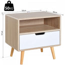 End Side Table, 50Wx40Dx50H cm-Natural Wood Colour