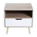 End Side Table, 50Wx40Dx50H cm-Natural Wood Colour