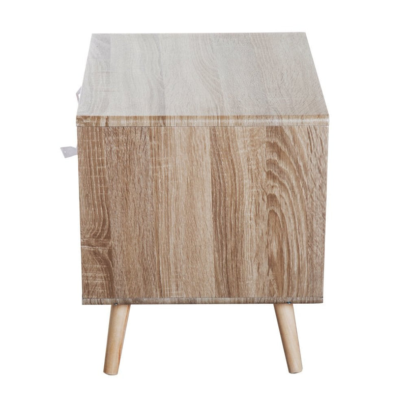 End Side Table, 50Wx40Dx50H cm-Natural Wood Colour