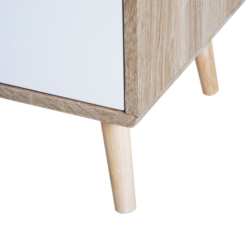 End Side Table, 50Wx40Dx50H cm-Natural Wood Colour