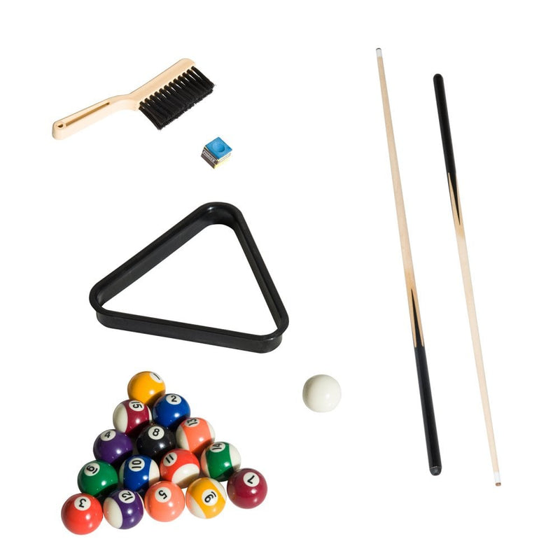 HOMCOM 4-In-1 Multi Game Table Kids Indoor Activity W/ Tennis Billiard Foosball Hockey 4 in 1 Mini Billiards Pool Set 2 Types-Multi Colour