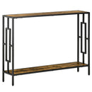 Industrial Console Table With Storage Shelf, Narrow Hallway Dressing Desk With Metal Frame For Living Room, Bedroom, Rustic Brown Black