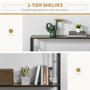 Industrial Console Table With Storage Shelf, Narrow Hallway Dressing Desk With Metal Frame For Living Room, Bedroom, Rustic Brown Black