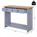 MDF Rustic 2-Drawer Console Table Grey