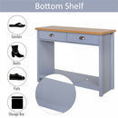 MDF Rustic 2-Drawer Console Table Grey