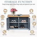MDF Rustic 4-Compartment Storage Cabinet - Grey