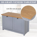 MDF Rustic 4-Compartment Storage Cabinet - Grey