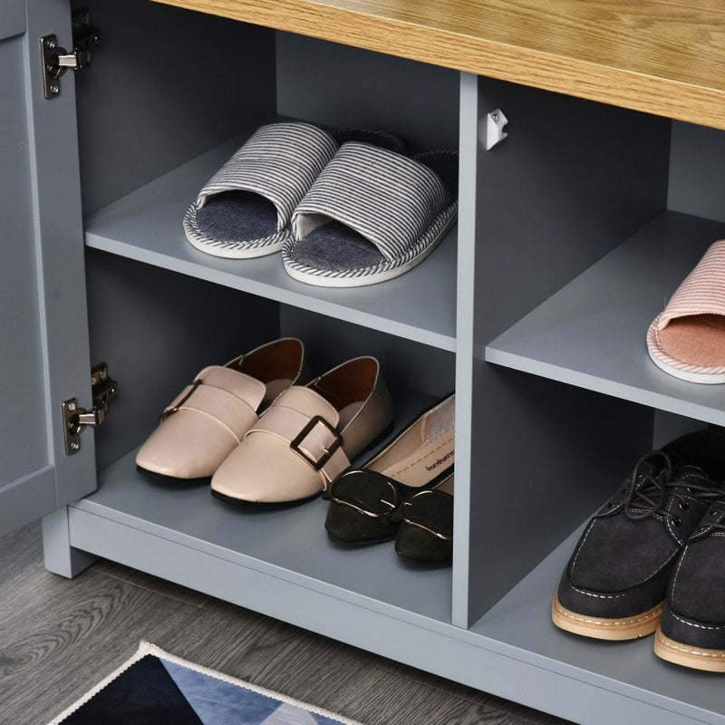 MDF Rustic 4-Compartment Storage Cabinet - Grey