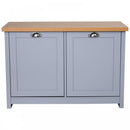 MDF Rustic 4-Compartment Storage Cabinet - Grey