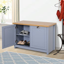 MDF Rustic 4-Compartment Storage Cabinet - Grey