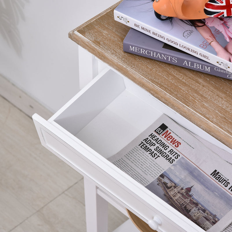 MDF Wide Drawer Console Table White
