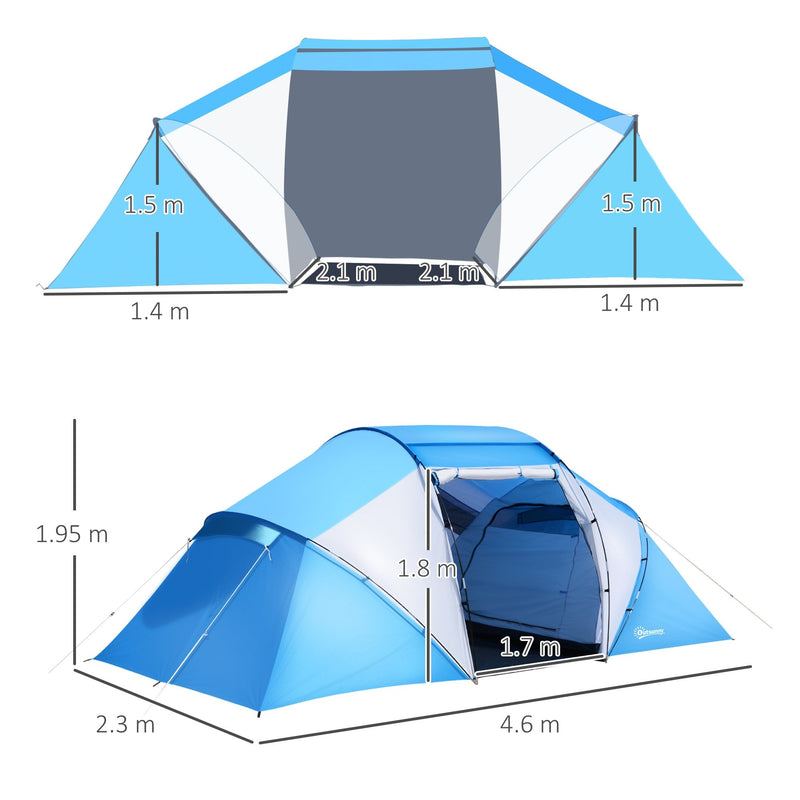 Outsunny Opblaasbare Campingtent 3-6 Personen Outdoor Tunneltent Met Zijramen Deur Luchtsteunen 4 4 X 2 8 X 1 95 M Blauw~1u4ed5dm9p001 Outsunny Opblaasbare Campingtent 3-6 Personen Outdoor Tunneltent Met Zijramen Deur Luchtsteunen 4 4 X 2 8 X 1 95 M Blauw~1u4ed5dm9p001