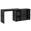 MDF Adjustable L-Shaped Computer Desk Workstation Corner PC Table Home Office Functional Spacious Modern Stylish-Black