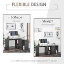 MDF Adjustable L-Shaped Computer Desk Workstation Corner PC Table Home Office Functional Spacious Modern Stylish-Black